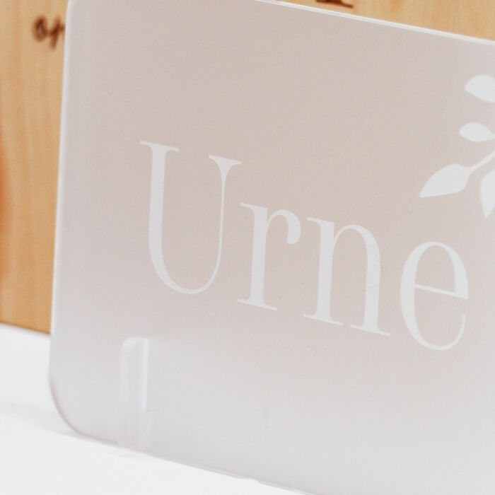 Panneau Merci bois 257x176 et urne acrylique givré 143x98 - Bohème