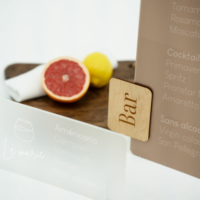 Signalétique bar personnalisée acrylique beige 285x346 - Bohème