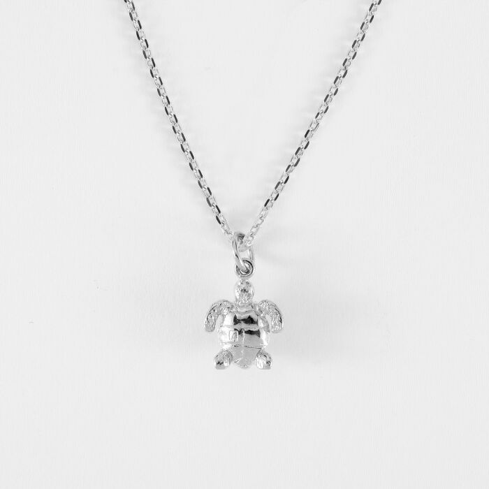 Pendentif tortue argent 10 mm - en dessous