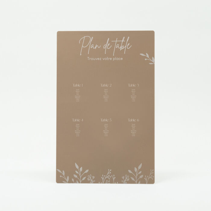 Plan de table personnalisé acrylique beige 258x900 - Bohème