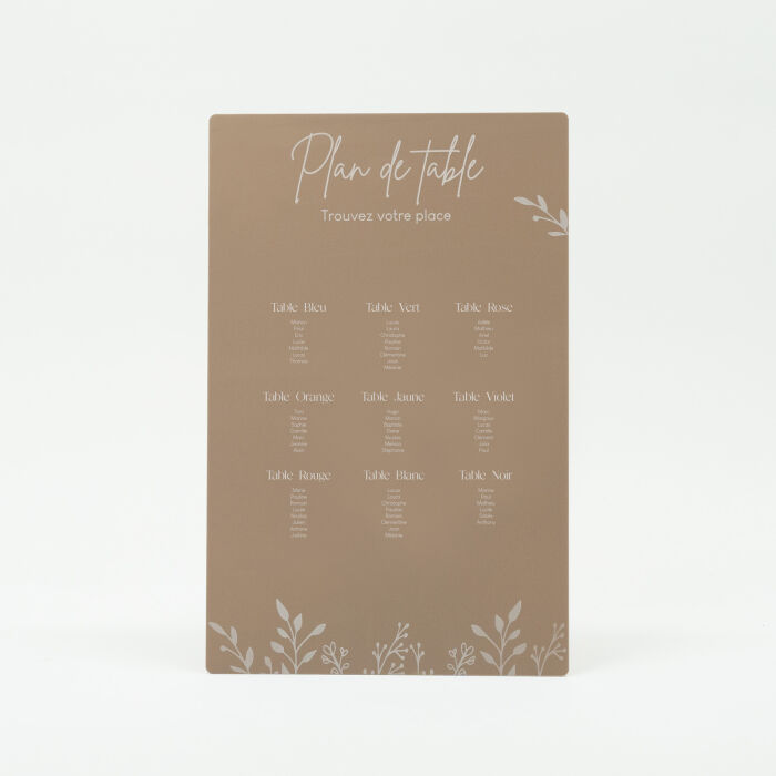 Plan de table personnalisé acrylique beige 258x900 - Bohème