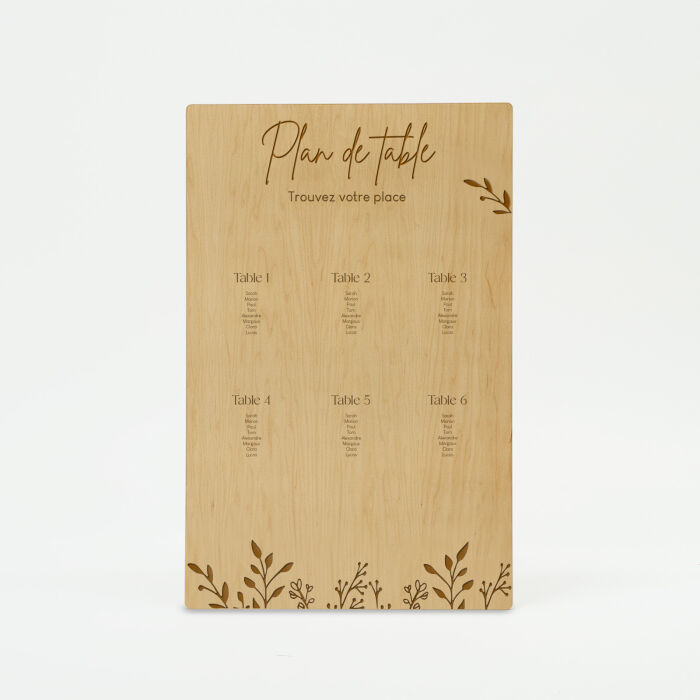 Plan de table personnalisé bois 258x900 - Bohème