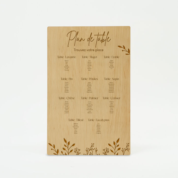 Plan de table personnalisé bois 258x900 - Bohème