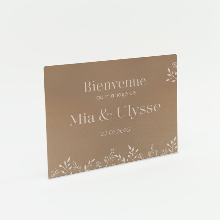 Panneau bienvenue personnalisé acrylique beige 800x550 - Bohème