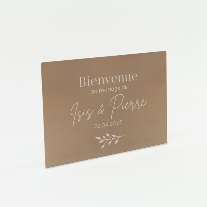 Panneau bienvenue personnalisé acrylique beige 800x550 - Bohème