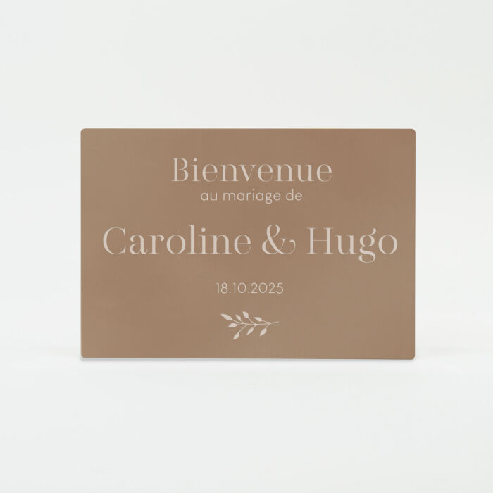 Panneau bienvenue personnalisé acrylique beige 800x550 - Bohème