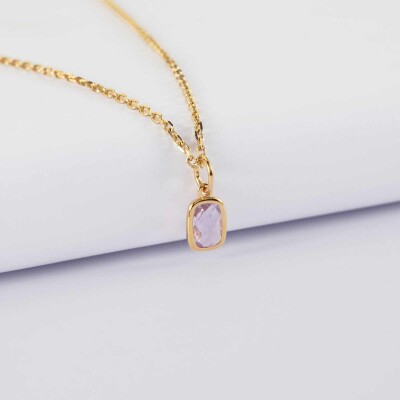 Pendentif rectangle zircon plaqué or 9 mm