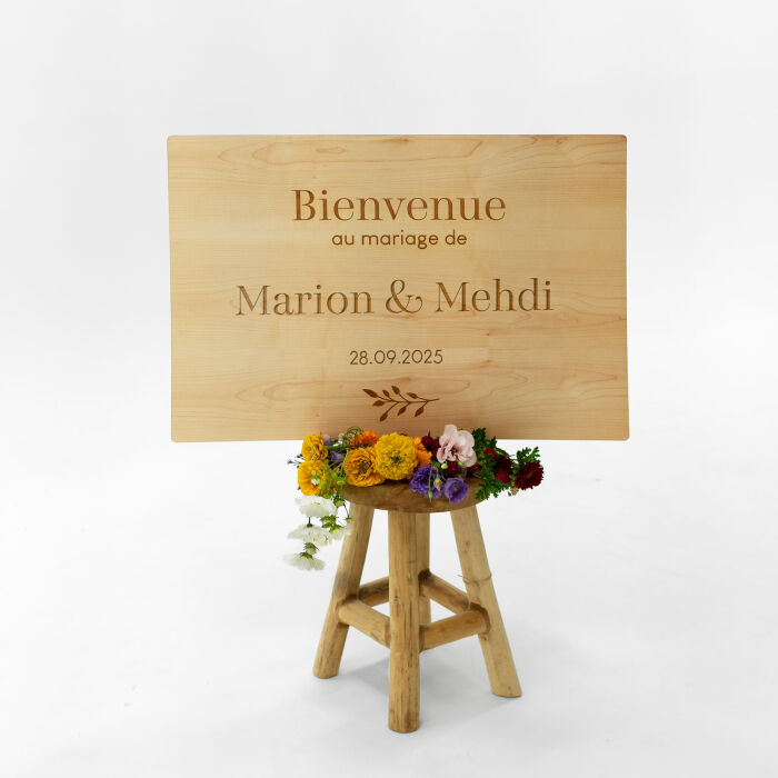 Panneau bienvenue personnalisé bois 800x550 - Bohème