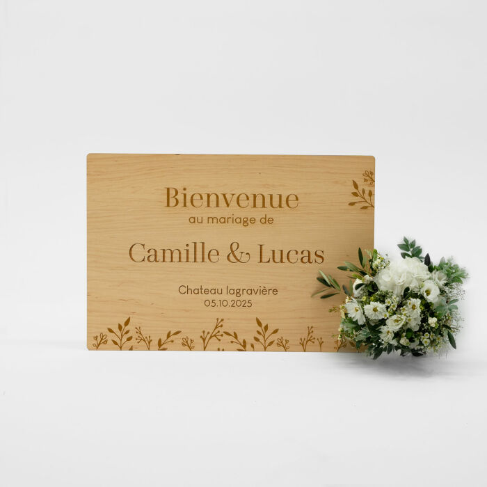 Panneau bienvenue personnalisé bois 800x550 - Bohème