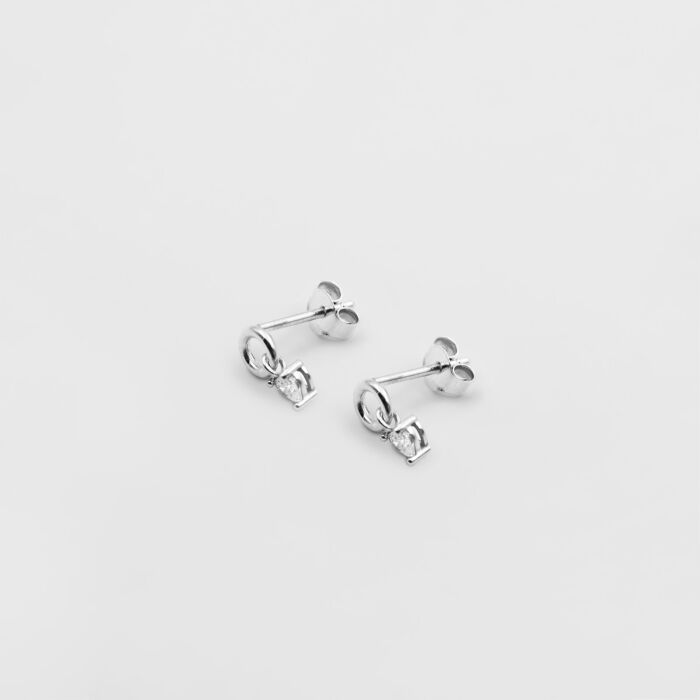 Boucles d'oreilles mini coeur scintillant argent - biais