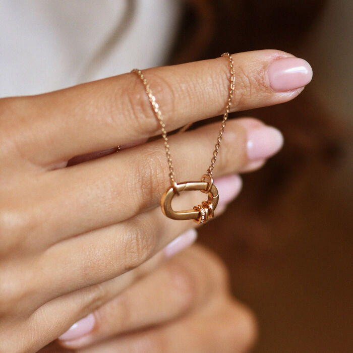 Bracelet chaîne personnalisé collection Chapitre mousqueton 11x19 mm plaqué or - à composer