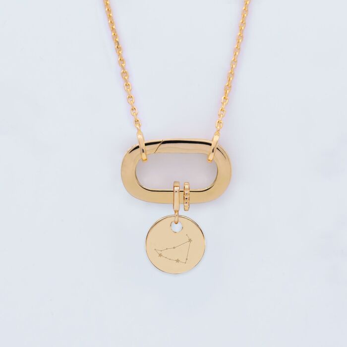 Collier personnalisé collection Chapitre mousqueton 11x19 mm plaqué or - à composer