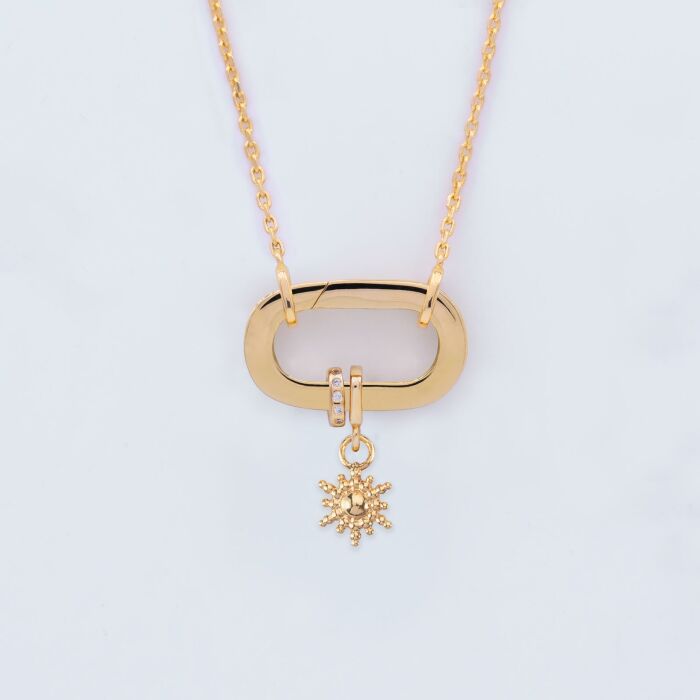 Collier personnalisé collection Chapitre mousqueton 11x19 mm plaqué or - à composer