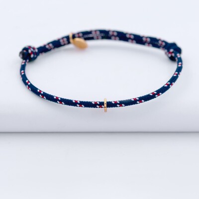 Bracelet homme personnalisé cordage marin collection Chapitre plaqué or - à composer