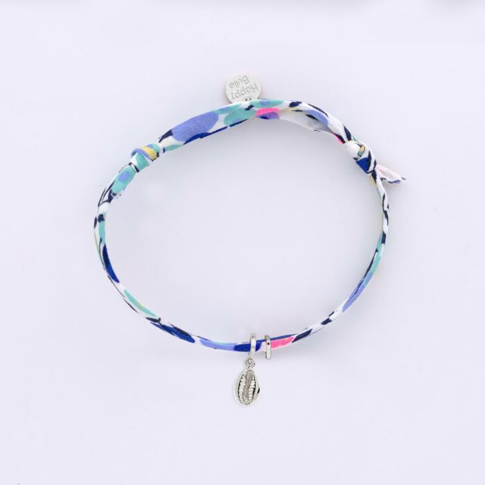 Bracelet Liberty personnalisé collection Chapitre argent - à composer - 2 charms coquillage cauri et lisse
