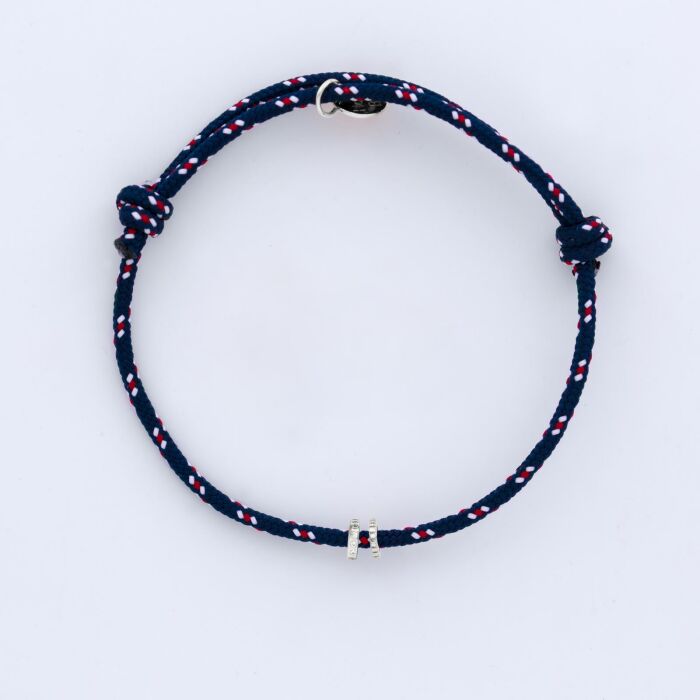 Bracelet homme personnalisé cordage marin collection Chapitre argent - à composer - 1 charms