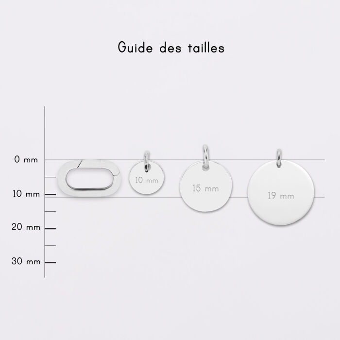 Pendentif personnalisé collection Chapitre mousqueton 11x19 mm argent - à composer - médailles