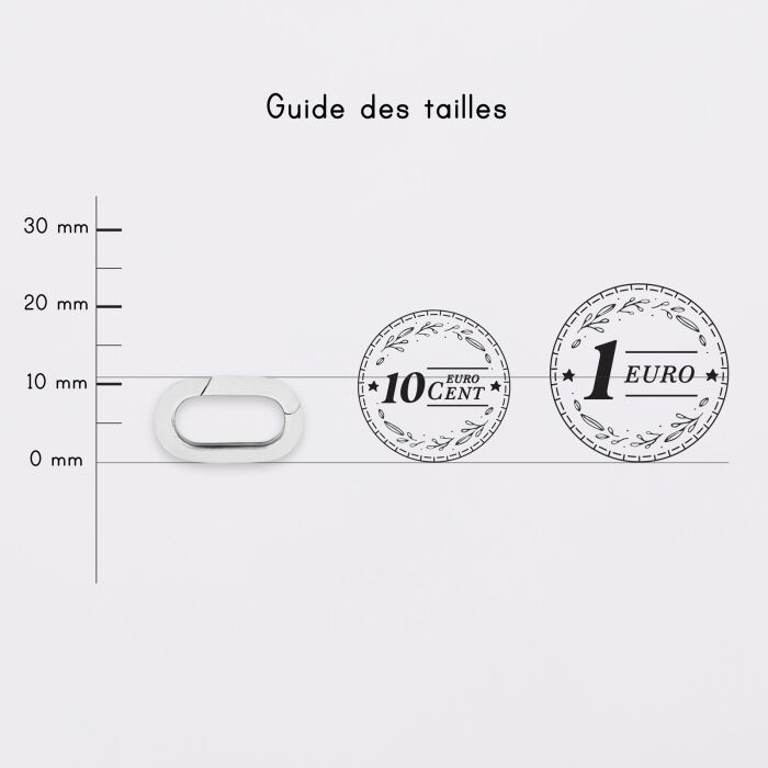 Pendentif personnalisé collection Chapitre mousqueton 11x19 mm argent - à composer - pièces