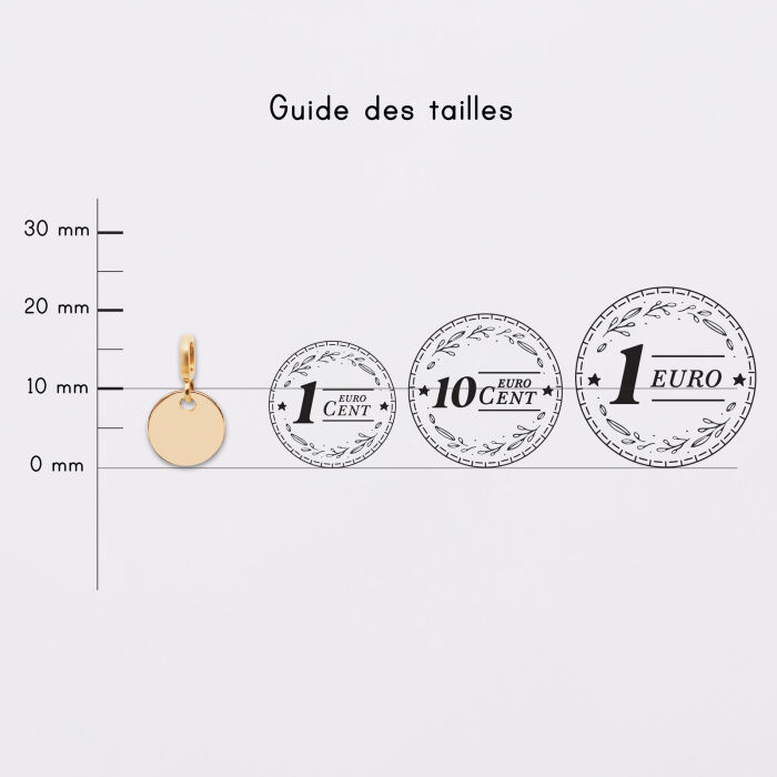 Mini-charm anneau collection Chapitre médaille gravée plaqué or 10 mm - pièces