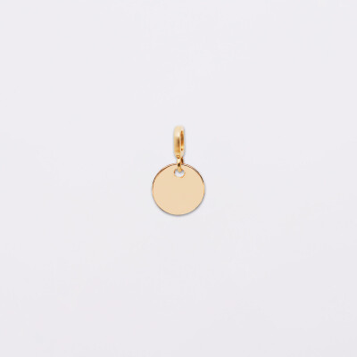 Mini-charm anneau collection Chapitre médaille gravée plaqué or 10 mm