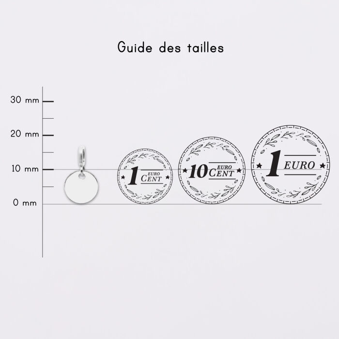 Mini-charm anneau collection Chapitre médaille gravée argent 10 mm - pièces