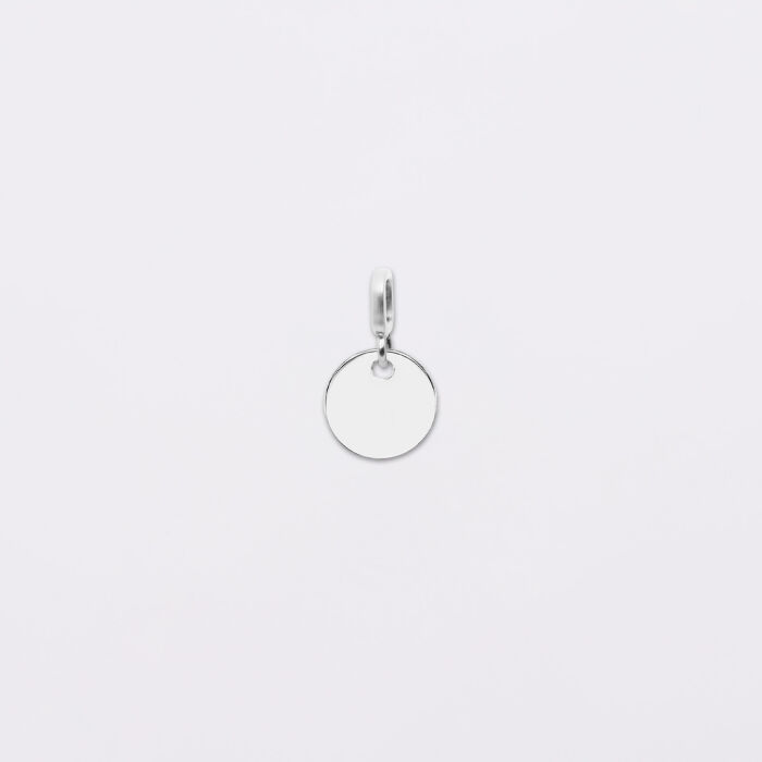 Mini-charm anneau collection Chapitre médaille gravée argent 10 mm