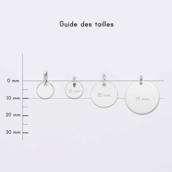 Mini-charm anneau collection Chapitre médaille gravée argent 10 mm - médailles