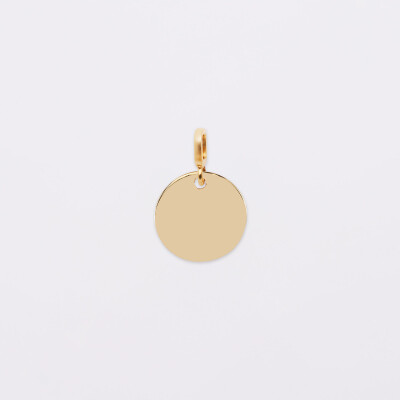 Mini-charm anneau collection Chapitre médaille gravée plaqué or 15 mm
