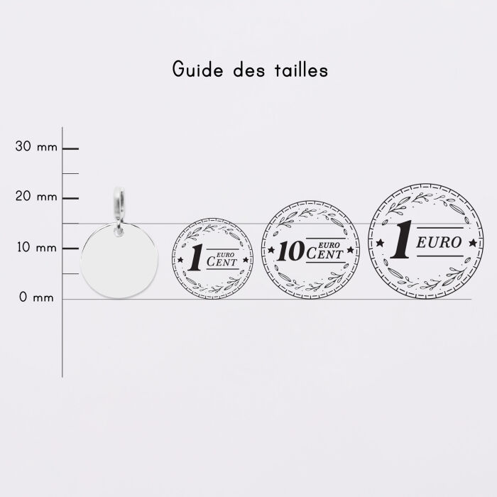 Mini-charm anneau collection Chapitre médaille gravée argent 15 mm - pièces