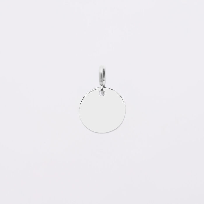Mini-charm anneau collection Chapitre médaille gravée argent 15 mm
