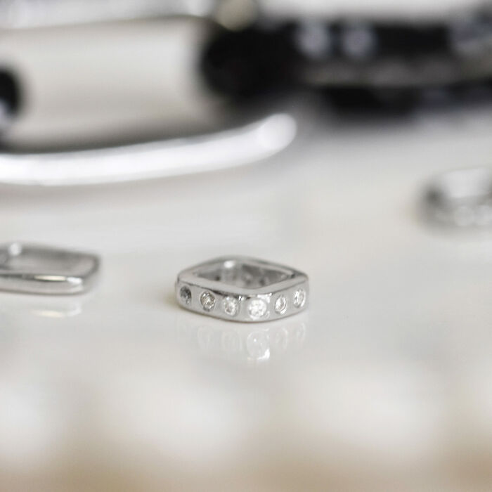 Silver Chapter Collection Zircon Mini Ring Charm