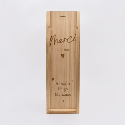 Caisse de vin bois couvercle gravé - Edition spéciale "Grandes Occasions"