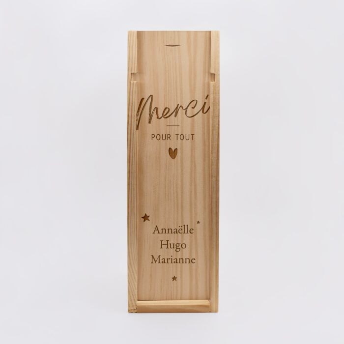 Caisse de vin bois couvercle gravé - Edition spéciale "Grandes Occasions"
