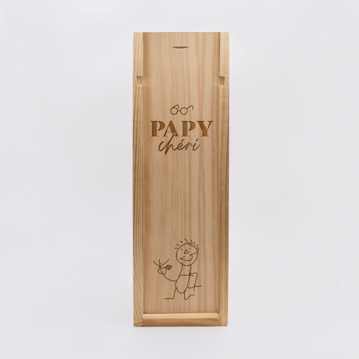 Caisse de vin bois couvercle gravé - Edition spéciale "Grandes Occasions"