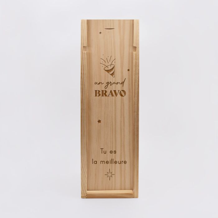 Caisse de vin bois couvercle gravé - Edition spéciale "Grandes Occasions"