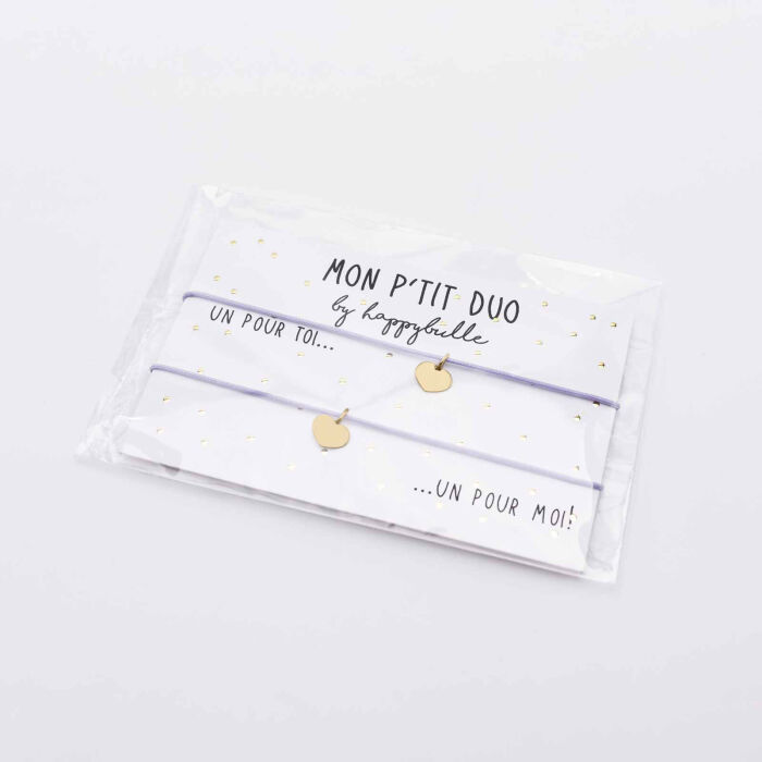 Duo de bracelets plaqué or "Petit coeur"