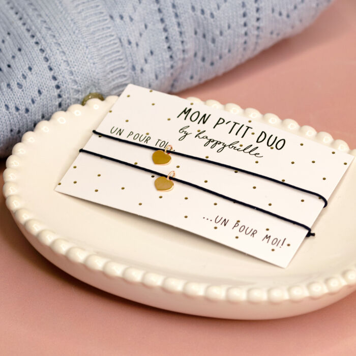 Duo de bracelets plaqué or "Petit coeur"