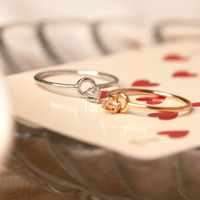 Anello mini cuore scintillante argento