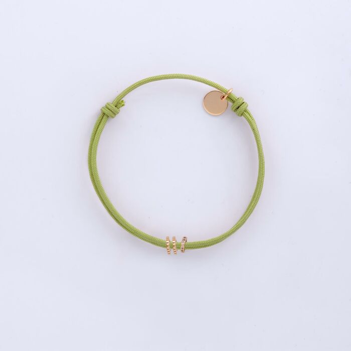 Bracelet cordon double personnalisé collection Chapitre plaqué or - à composer
