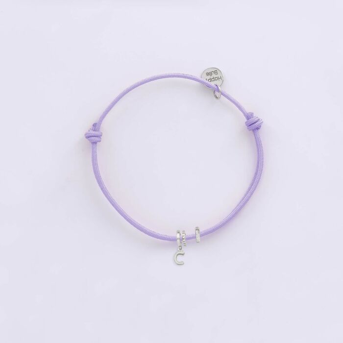 Bracelet cordon double personnalisé collection Chapitre argent - à composer