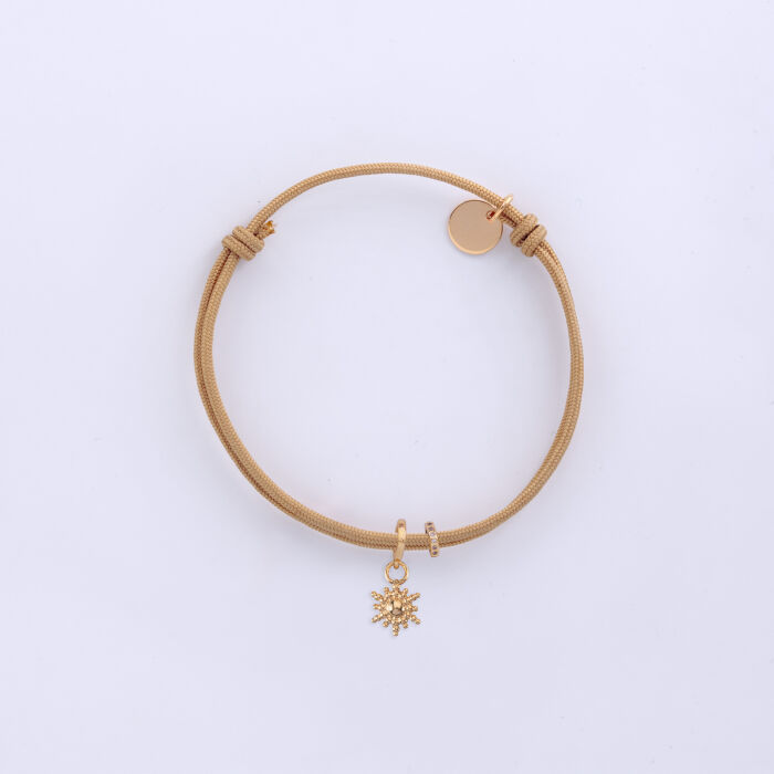 Bracelet enfant cordon double personnalisé collection Chapitre plaqué or - à composer