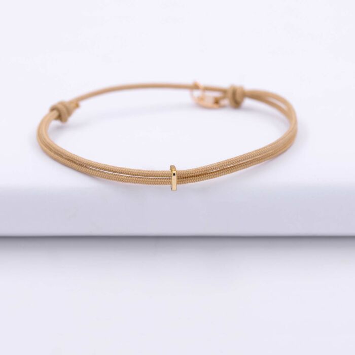 Bracelet enfant cordon double personnalisé collection Chapitre plaqué or - à composer