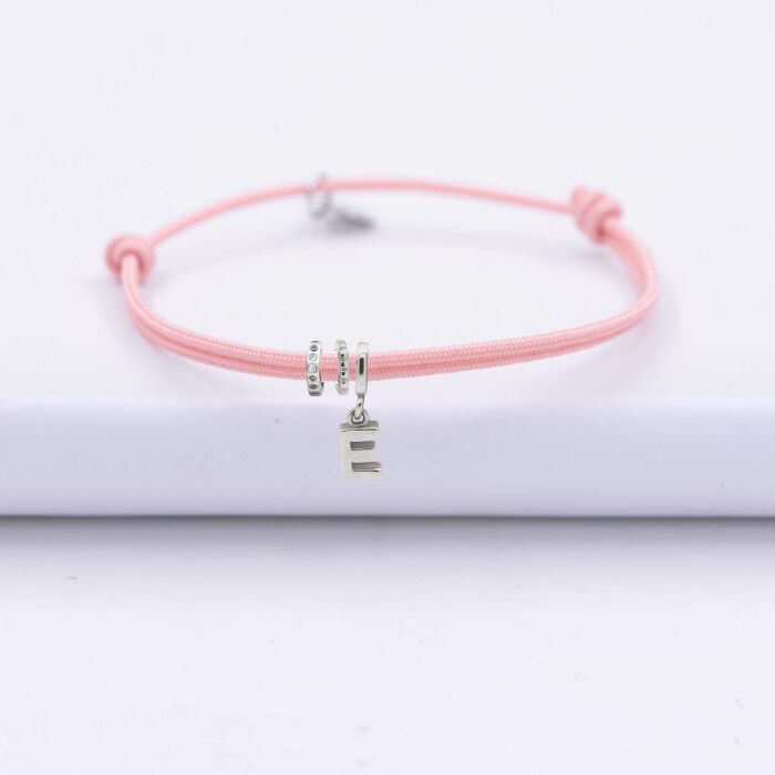 Bracelet enfant cordon double personnalisé collection Chapitre argent - à composer