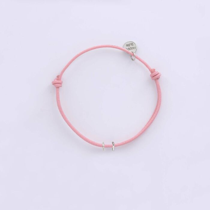Bracelet enfant cordon double personnalisé collection Chapitre argent - à composer