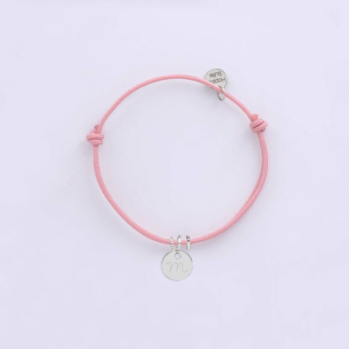 Bracelet enfant cordon double personnalisé collection Chapitre argent - à composer