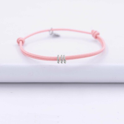 Bracelet enfant cordon double personnalisé collection Chapitre argent - à composer