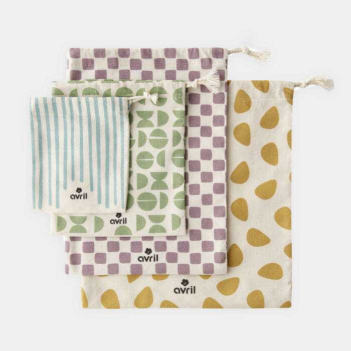 Pochon Violet coton bio 16x23cm - Avril