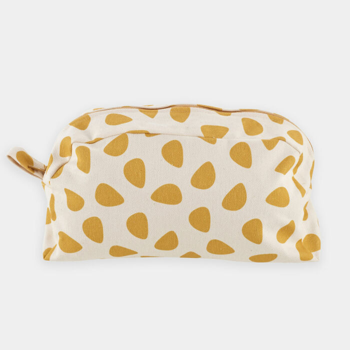 Trousse de toilette pétales jaune grand format 27x18cm - Avril