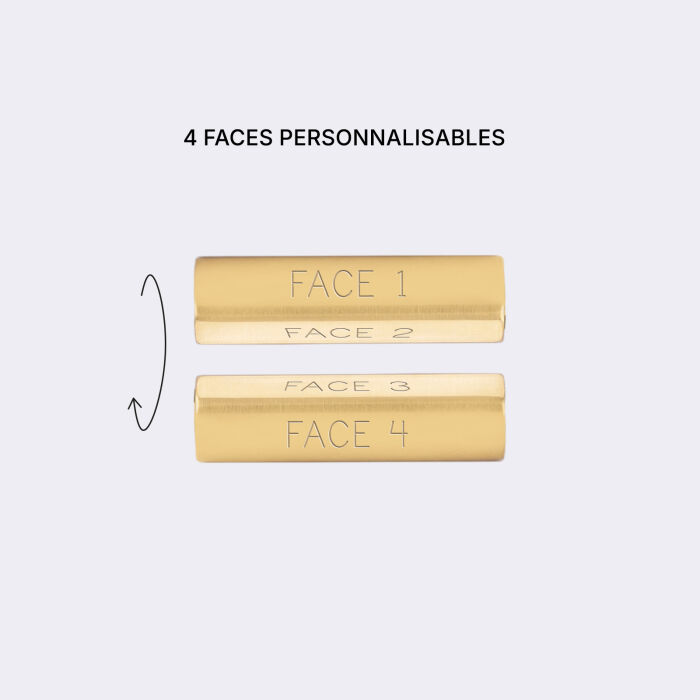 Faces personnalisables acier doré cube rectangulaire 25x5x5 mm