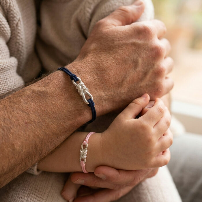 Duo de bracelets homme enfant argent "Le lien" - HappyBulle x Lilylovesfashion